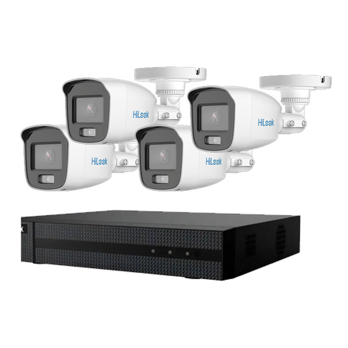 Kit HiLook HL-1080-CV/A con 4 cámaras ColorVu y micrófono