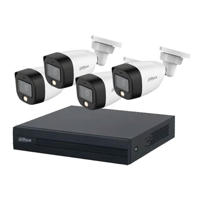 Kit Dahua XVR1B04-I con 4 cámaras Full Color 2MP