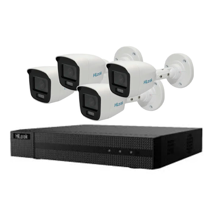 Kit HiLook HL-1080-DL/T con 4 cámaras Dual Light y audio bidireccional