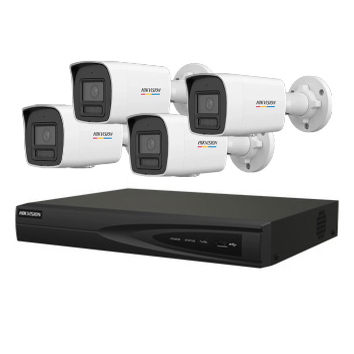 Kit Hikvision KIPCV2M/4B con 4 cámaras ColorVu Lite 2MP